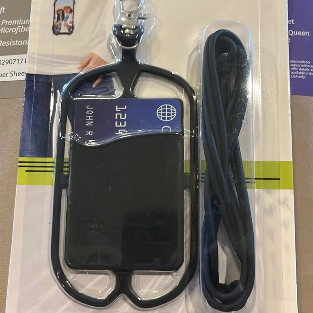 Gear Beast Black Universal Phone Lanyard with Pocket for cash & credit cards NWT